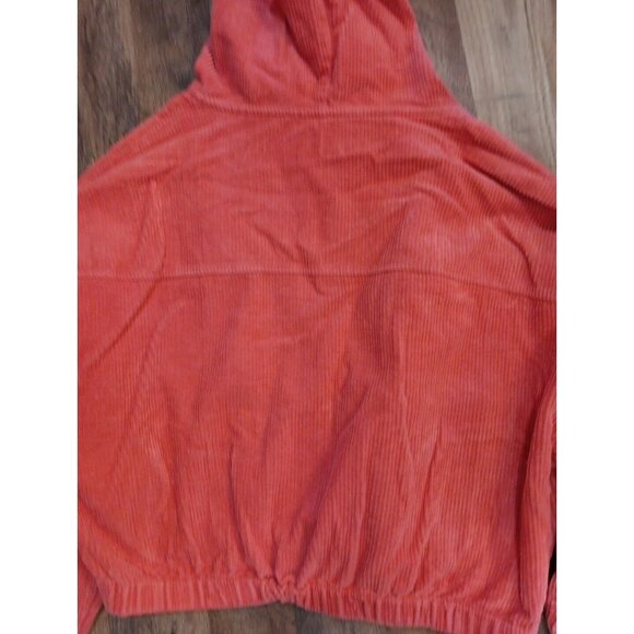 vintage 90s Blank Boxy Corduroy Hoodie sz L 1990s Russell Like. Oversized - Picture 14 of 16